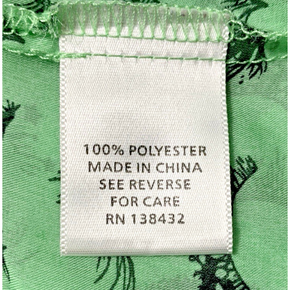 Fervour Women’s Blouse Size S Button Down Green With Black Prints. - Picture 9 of 9